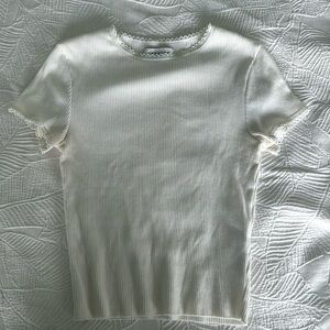 Topshop White Crop Top Sz 6